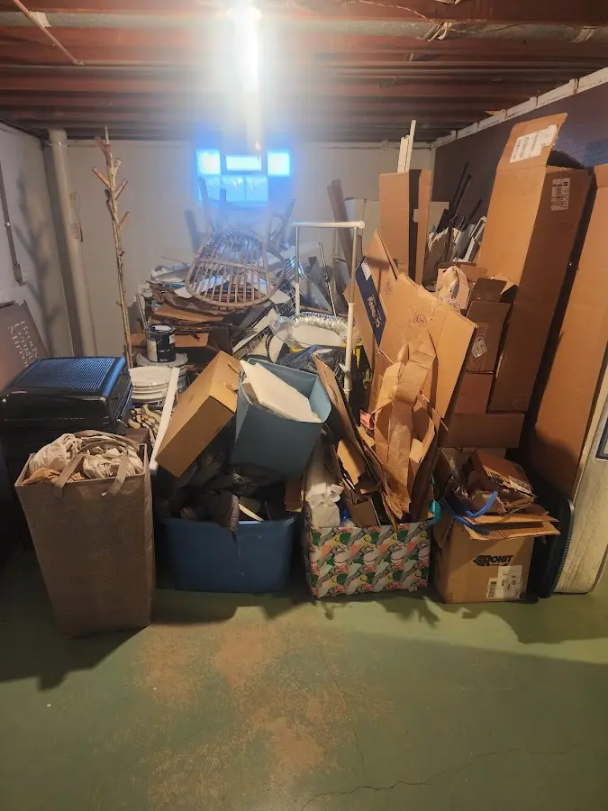 Roll-off dumpster container at job site for 15 Yard Dumpster Rental in Orange